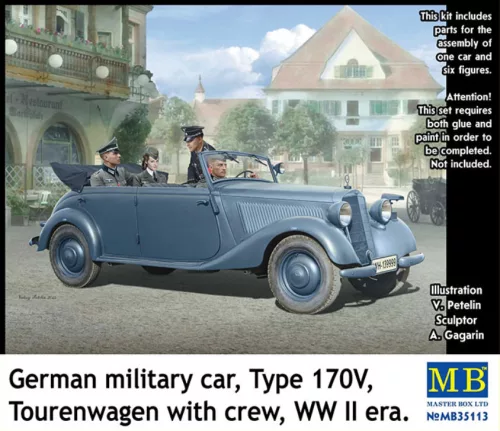Master Box - German military car, Type 170V, Tourenwagen with crew, WW II era
