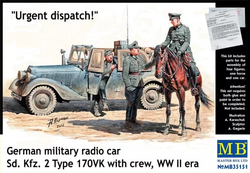 Master Box - Urgent dispatch. German military radio car Sd.Kfz. 2 Type 170VK wit