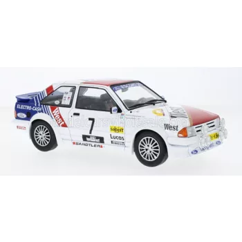   MCG - FORD ENGLAND ESCORT MKIII RS TURBO (night version) N 7 RALLY HASPENGOUW 1985 STIG ANDERVANG - ANDRE SCHOONENWOLF WHITE BLUE RED