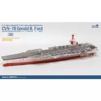   Magic Factory - Clear Painted Colorful U.S. Navy  Gerald R. Ford-class aircraft carrier- USS Gerald R. Ford CVN-78