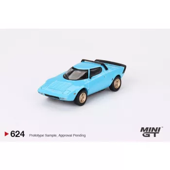   Minigt - 1:64 Lancia Stratos HF Stradale Azzuro Chiaro Light Blue 1975 (LHD) - MINI GT