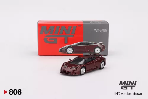 Minigt - 1:64 Bugatti EB110 GT Dark Red Metallic 1995 (LHD) - MINI GT