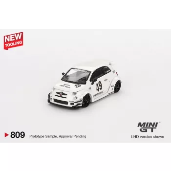   Minigt - 1:64 Fiat 595 Abarth LB-Works X Abas Works Gara White, 2024 (LHD) - MINI GT