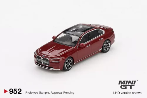 Minigt - 1:64 BMW i7 xDrive60 Aventurin, Red, 2023 (LHD) - MINI GT