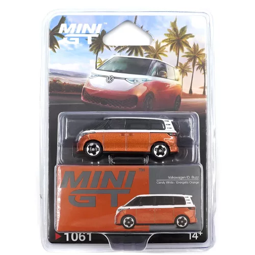 Minigt - Volkswagen ID.Buzz Caravelle Candy White/Energetic Orange 2024 (LHD) (Blister Packaging)