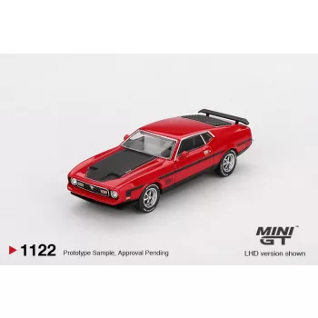 Minigt - 1:64 Ford Mustang Mach 1 Race Red 1971 (LHD)