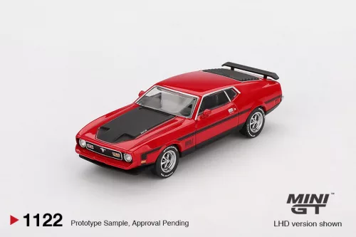 Minigt - 1:64 Ford Mustang Mach 1 Race Red 1971 (LHD)