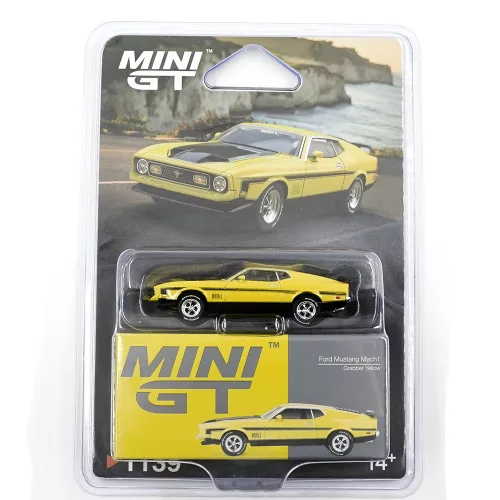 Minigt - 1:64 Ford Mustang Mach1 Grabber Yellow 1971