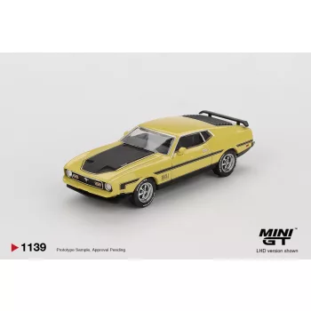 Minigt - 1:64 Ford Mustang Mach1 Grabber Yellow 1971 (LHD)