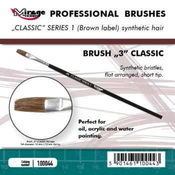   Mirage Hobby - MIRAGE BRUSH FLAT HIGH QUALITY CLASSIC SERIES 1 size 3