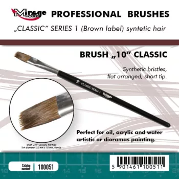   Mirage Hobby - MIRAGE BRUSH FLAT HIGH QUALITY CLASSIC SERIES 1 size 10