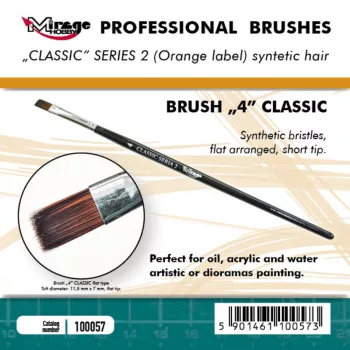   Mirage Hobby - MIRAGE BRUSH FLAT HIGH QUALITY CLASSIC SERIES 2 size 4