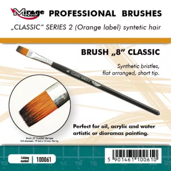   Mirage Hobby - MIRAGE BRUSH FLAT HIGH QUALITY CLASSIC SERIES 2 size 8