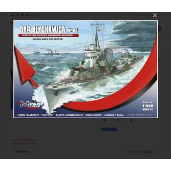 Mirage Hobby - Polish Navy Destroyer ORP Blyskawica Wz.44