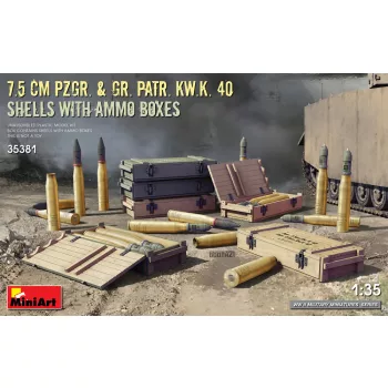   MiniArt - 7.5 cm Pzgr. & Gr. Patr. Kw.K. 40  Shells with Ammo Boxes