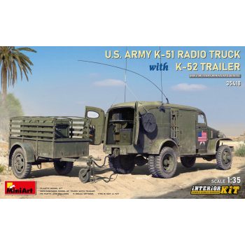   Miniart - US Army K-51 Radio Truck w/K-52 Trailer. Interior Kit