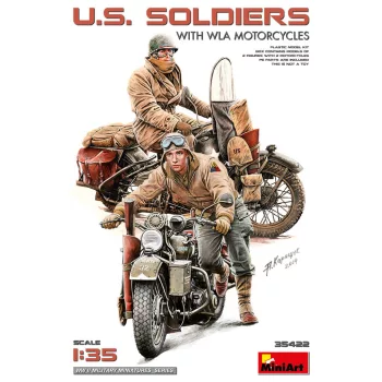 MiniArt - 1/35 U.S. Soldiers with WLA Motorcycles
