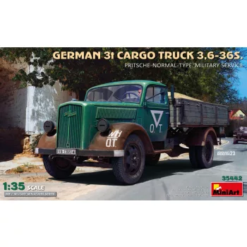   Miniart - German 3t Cargo Truck 3,6-36S. Pritsche-Normal-Type. Military Service