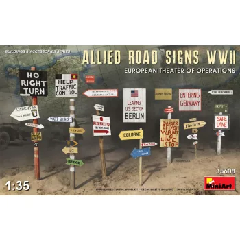   Miniart - Allied road signs WWII european theatre of operations
