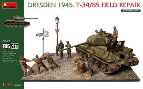 Miniart - Dresden 1945. T-34/85 Field Repair. Big Set