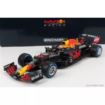   Minichamps - Red Bull F1 Rb16B Honda Ra620H Team Aston Martin N 33 Winner Belgium Gp 2021 Max Verstappen Matt Blue Yellow Red
