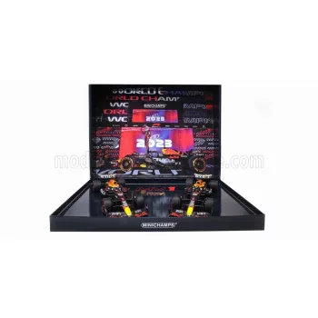   Minichamps - RED BULL SET 2X F1  RB19 TEAM ORACLE RED BULL RACING N 1 WORLD CHAMPION 2nd SPRINT RACE + WINNER QATAR GP 2023 MAX VERSTAPPEN MATT BLUE