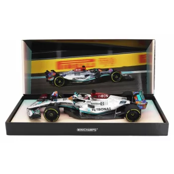   Minichamps - MERCEDES GP F1 W13E TEAM MERCEDES-AMG PETRONAS F1 N 63 5th MIAMI GP 2022 GEORGE RUSSEL SILVER GREEN