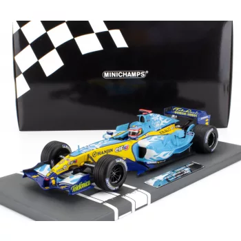   Minichamps - RENAULT F1  R25 TEAM RENAULT F1 N 5 WORLD CHAMPION 2nd BELGIUM GP 2005 FERNANDO ALONSO LIGHT BLUE YELLOW