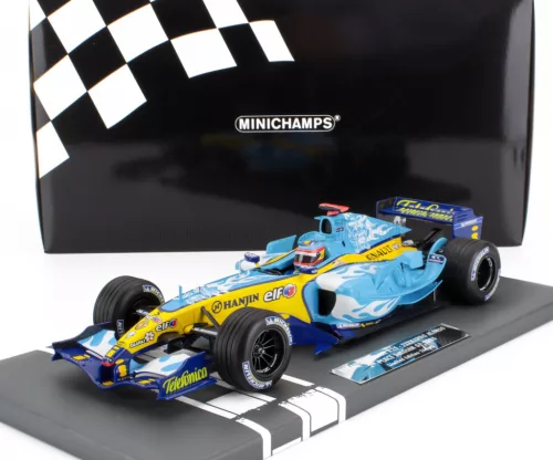 Minichamps - RENAULT F1  R25 TEAM RENAULT F1 N 5 WORLD CHAMPION 2nd BELGIUM GP 2005 FERNANDO ALONSO LIGHT BLUE YELLOW