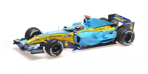 Minichamps - RENAULT F1 R25 TEAM RENAULT F1 N 1 WORLD CHAMPION 3rd BRAZIL GP 2005 FERNANDO ALONSO LIGHT BLUE YELLOW