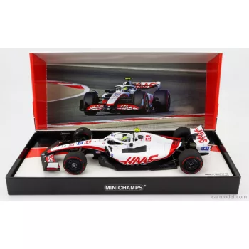   Minichamps - Haas F1 Vf-22 Ferrari Team Haas N 47 11Th Bahrain Gp 2022 Mick Schumacher White Black Red