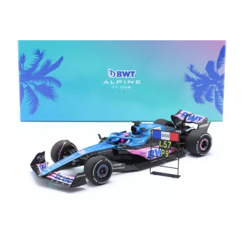   Minichamps - RENAULT F1  A523 TEAM BWT ALPINE N 31 9th MIAMI GP WITH PIT BOARD 2023 ESTEBAN OCON BLUE BLACK PINK
