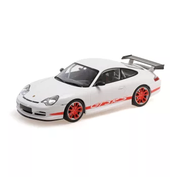   Minichamps - 1:18 Porsche 911 (996) GT3 RS, White/with Red Decor and Red Rims
