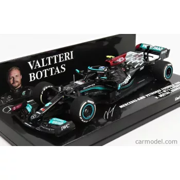   Minichamps - Mercedes Gp F1 W12 Mercedes M12 Eq Power+ Team Amg Petronas Motorsport Formula One N 77 3Rd Bahrain Gp 2021 Valtteri Bottas Black Green