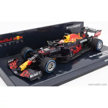   Minichamps - Red Bull F1 Rb16B Honda Ra620H Team Aston Martin N 33 Winner Belgium Gp 2021 Max Verstappen Matt Blue Yellow Red