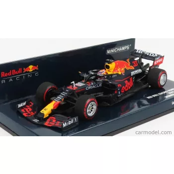   Minichamps - Red Bull F1 Rb16B Honda Ra620H Team Aston Martin N 33 Winner Germany Gp 2021 Max Verstappen Matt Blue Yellow Red