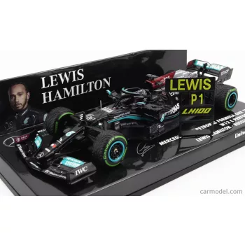   Minichamps - Mercedes Gp F1 W12 Mercedes M12 Eq Power+ Team Amg Petronas Motorsport Formula One N 44 Winner Sotchi Russian Gp 2021 Lewis Hamilton - 100Th Victory F1 With Pit Board Black Green