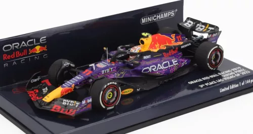Minichamps - RED BULL F1  RB19 TEAM ORACLE RED BULL RACING N 11 3rd LAS VEGAS USA GP 2023 SERGIO PEREZ PURPLE YELLOW RED