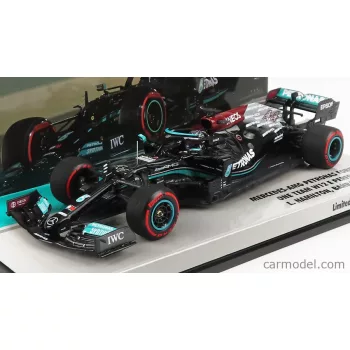   Minichamps - Mercedes Gp F1 W12 Mercedes M12 Eq Power+ Team Amg Petronas Motorsport Formula One N 44 Winner Bahrain Gp 2021 Lewis Hamilton Black Green