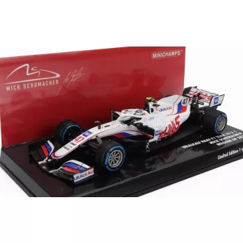   Minichamps - HAAS F1  VF-21 FERRARI 065/6 TEAM URALKALI N 47 BELGIUM GP 2021 MICK SCHUMACHER WHITE BLUE RED