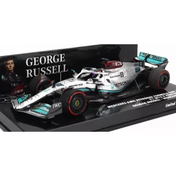   Minichamps - MERCEDES GP F1 W13E TEAM MERCEDES-AMG PETRONAS F1 N 63 4th BAHRAIN GP 2022 GEORGE RUSSEL SILVER GREEN