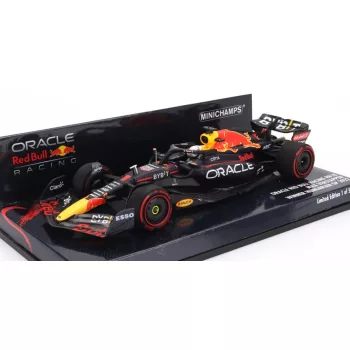   Minichamps - RED BULL F1  RB18 TEAM ORACLE RED BULL RACING N 1 WINNER HUNGARIAN GP WORLD CHAMPION 2022 MAX VERSTAPPEN MATT BLUE YELLOW RED
