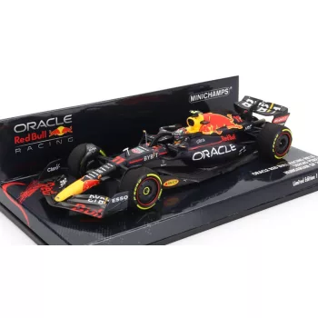   Minichamps - RED BULL F1  RB18 TEAM ORACLE RED BULL RACING N 11 HUNGARIAN GP 2022 SERGIO PEREZ MATT BLUE YELLOW RED