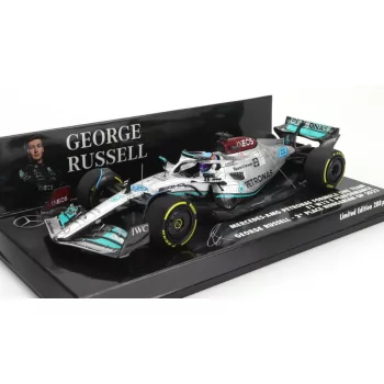   Minichamps - MERCEDES GP F1 W13E TEAM MERCEDES-AMG PETRONAS F1 N 63 3rd HUNGARIAN GP 2022 GEORGE RUSSEL SILVER GREEN