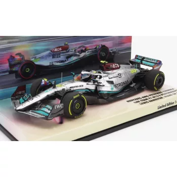   Minichamps - MERCEDES GP F1 W13E TEAM MERCEDES-AMG PETRONAS F1 N 44 6th MIAMI GP 2022 LEWIS HAMILTON SILVER GREEN