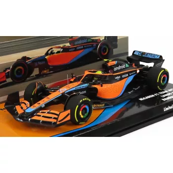   Minichamps - McLAREN F1  MCL36 MERCEDES TEAM MCLAREN N 4 BAHRAIN GP 2022 LANDO NORRIS ORANGE LIGHT BLUE