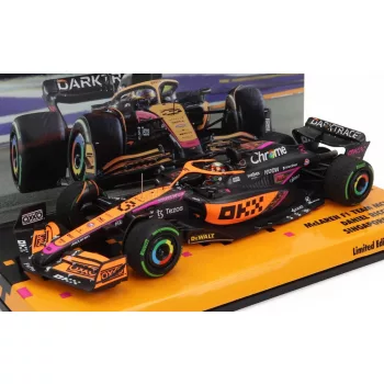   Minichamps - McLAREN F1  MCL36 MERCEDES TEAM MCLAREN N 3 5th SINGAPORE GP 2022 DANIEL RICCIARDO ORANGE BLACK FUCSIA