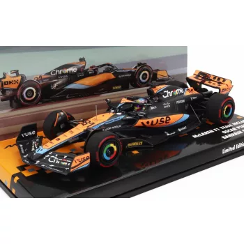   Minichamps - McLAREN F1  MCL60 TEAM McLAREN N 81 BAHRAIN GP 2023 OSCAR PIASTRI ORANGE BLUE BLACK