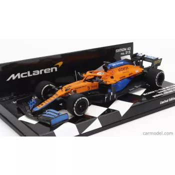   Minichamps - Mclaren F1  Mcl35L Mercedes M12 Eq Power+ Team Mclaren N 3 Winner Italy Gp 2021 Daniel Ricciardo Orange Light Blue