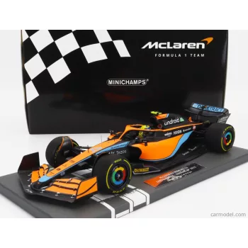   Minichamps - Mclaren F1  Mcl36 Mercedes Team Mclaren N 4 Bahrain Gp 2022 Lando Norris Orange Light Blue